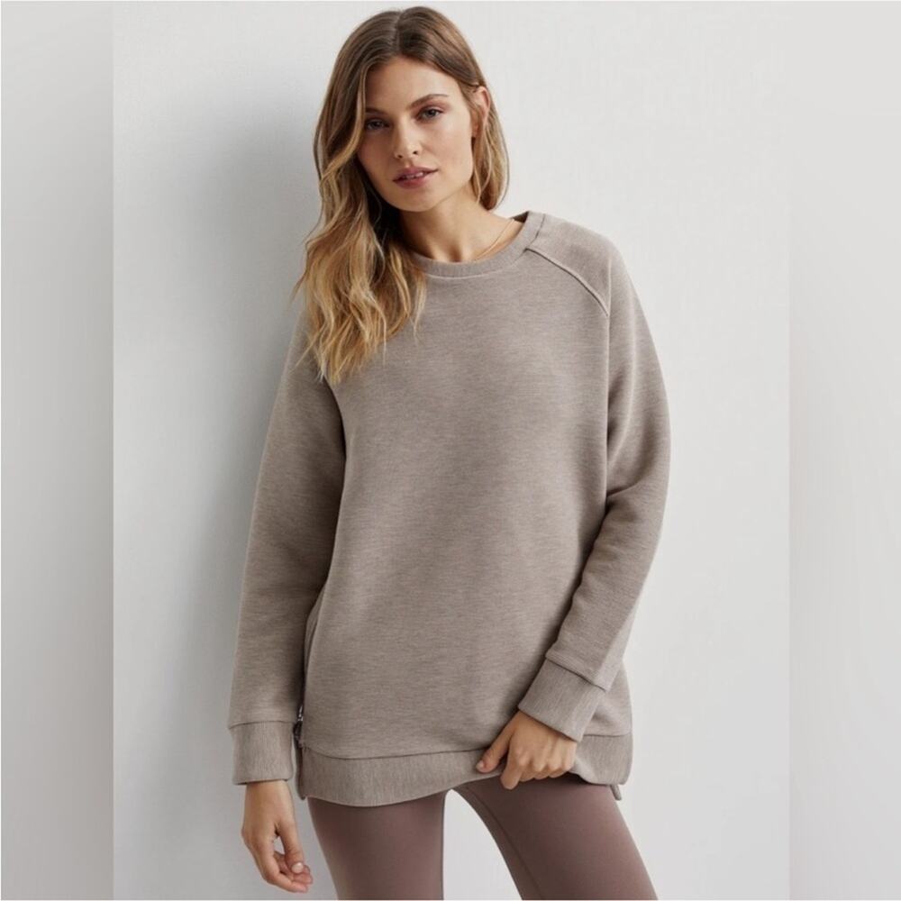 Varley Manning Sweat Ottoman Oversized Zip Tunic Sweater Medium